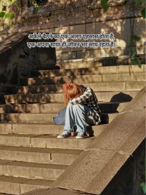 अकेले बैठने का एक अलग एहसास होता है, एक अपना साया ही जीवन भर साथ रहता है। Image.png