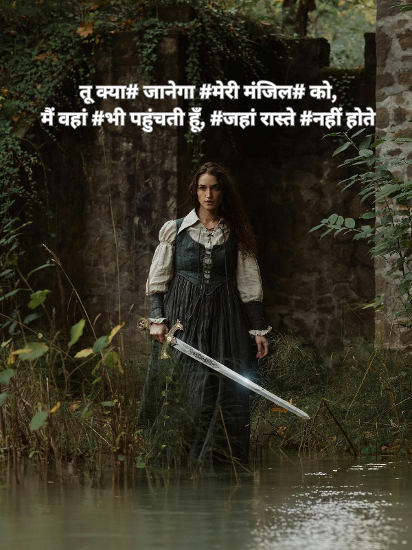 तू क्या# जानेगा #मेरी मंजिल# को, मैं वहां #भी पहुंचती हूँ, #जहां रास्ते #नहीं होते.png