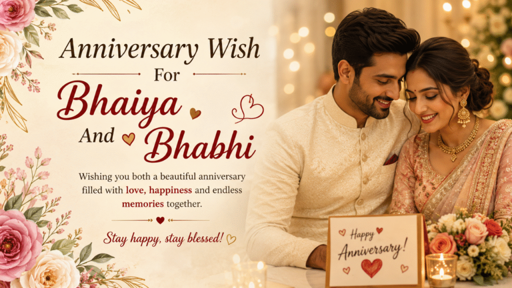 Happy Anniversary Wishes for Bhaiya and Bhabhi in 2026: 200+ Wishes